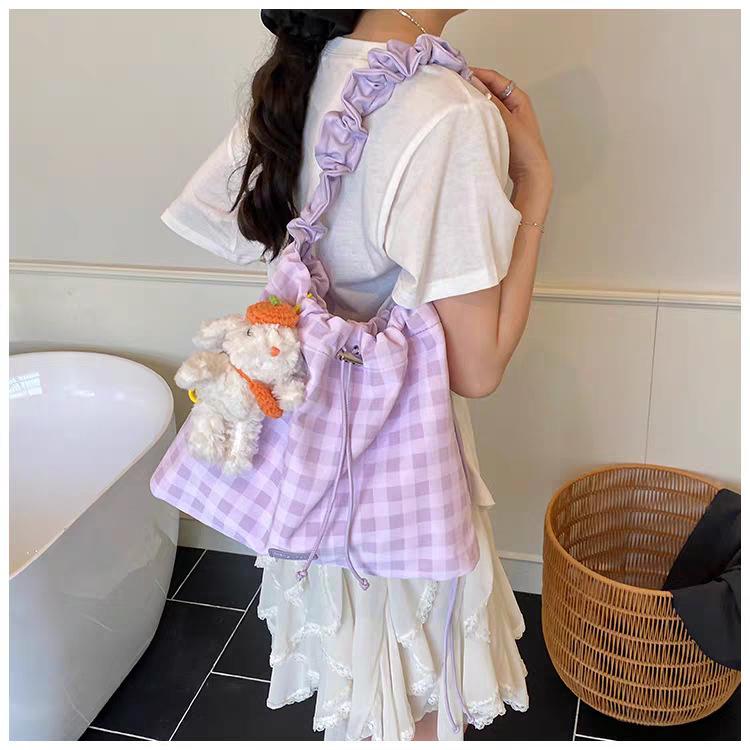 Small Niche Ins Plaid Armpit Bag Women's Fashionable All-match Tote Large-capacity Shoulder