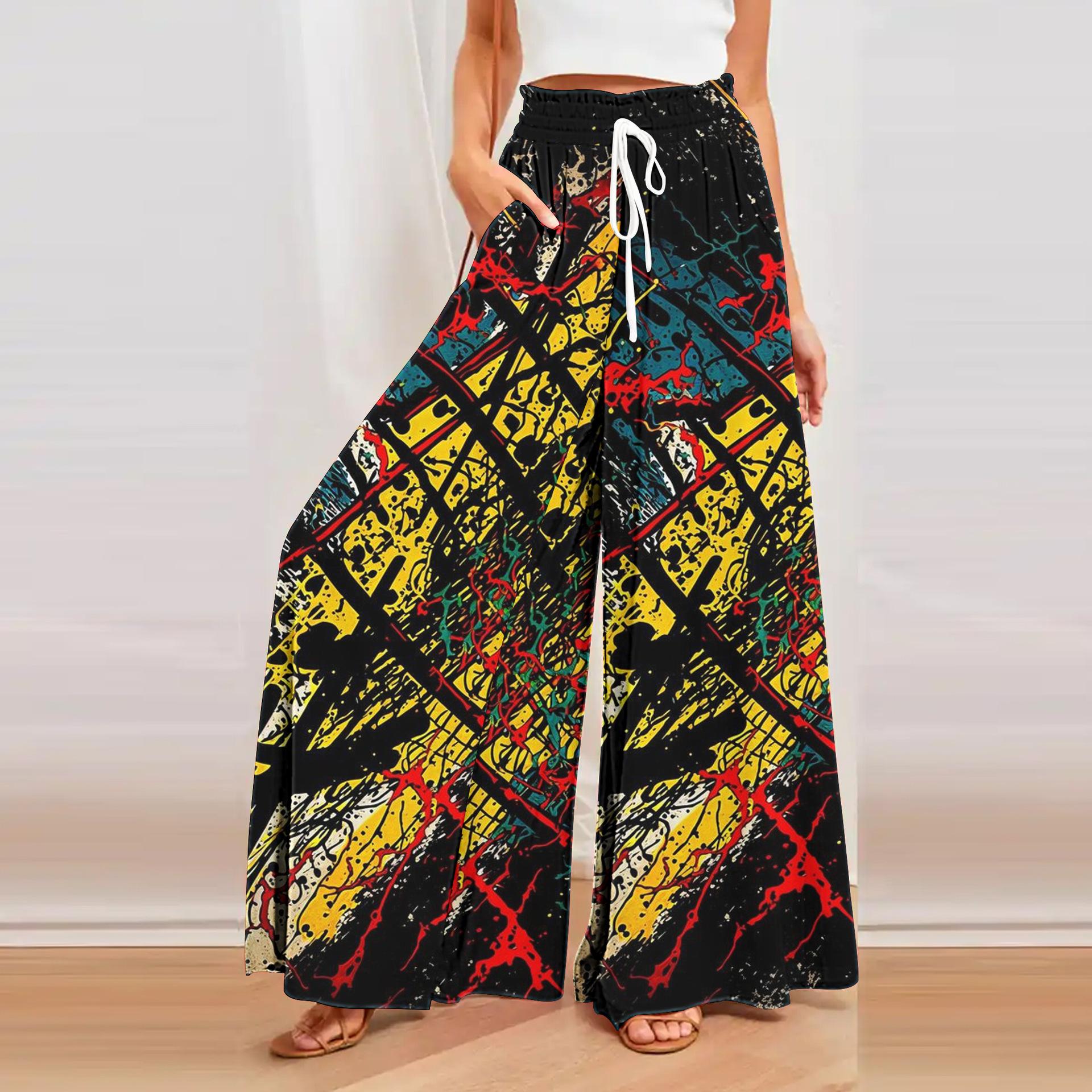 

Women s Casual Pants Loose and Thin Wrinkled Wide-leg Trousers 3XL