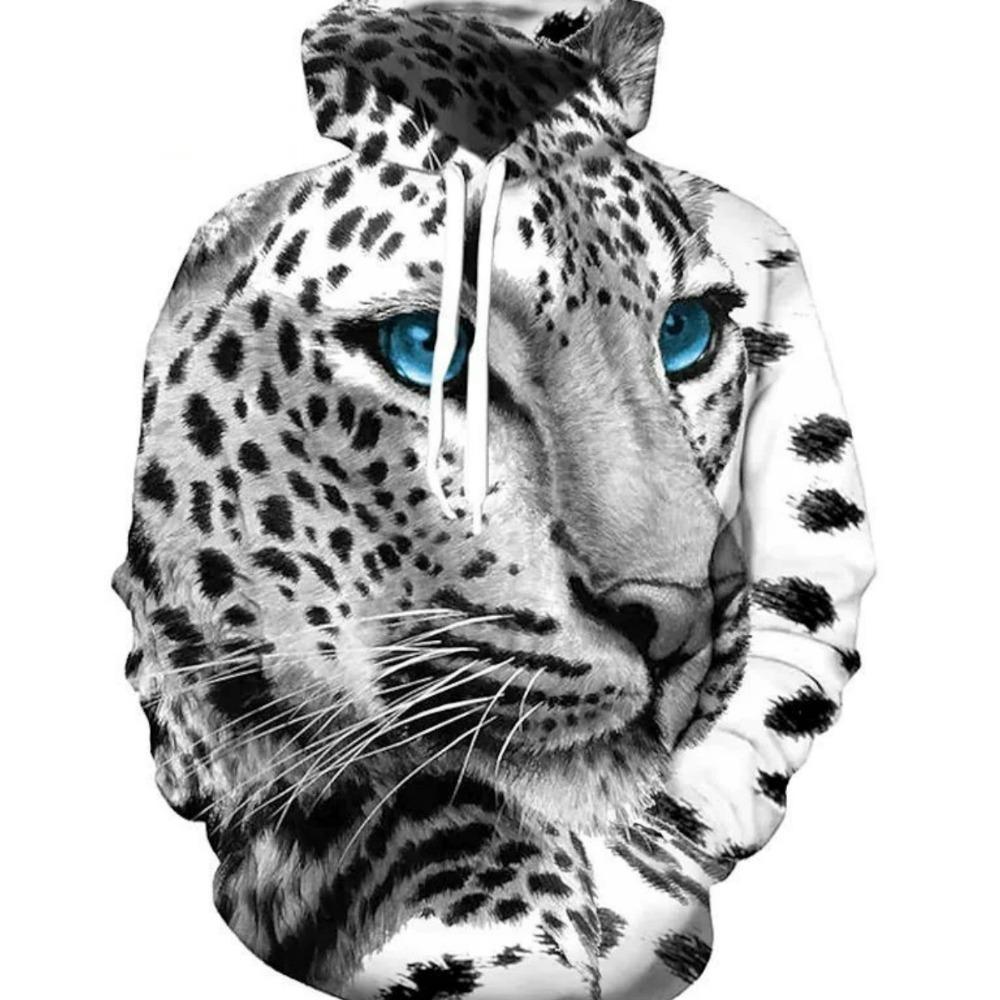 Moletom Masculino Estampado Animal 3D Moda Casual Outono Manga Longa Pulôver Mulher Exterior Rua