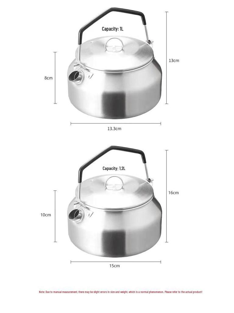 Portable Outdoor 304 Stainless Steel Camping Kettle and Coffee Pot