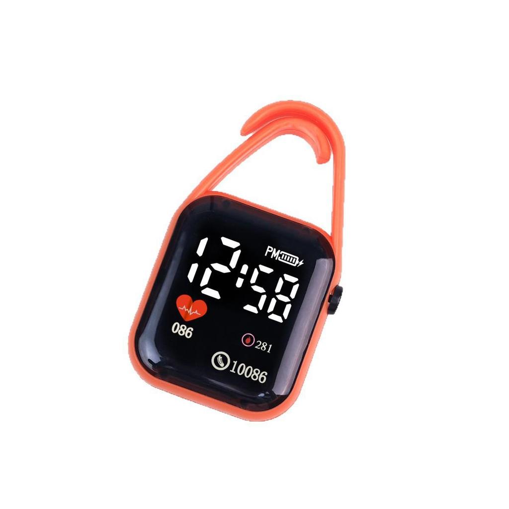 Square LED Heart Keychain Watch - Portable Youth Pendant with Night Light