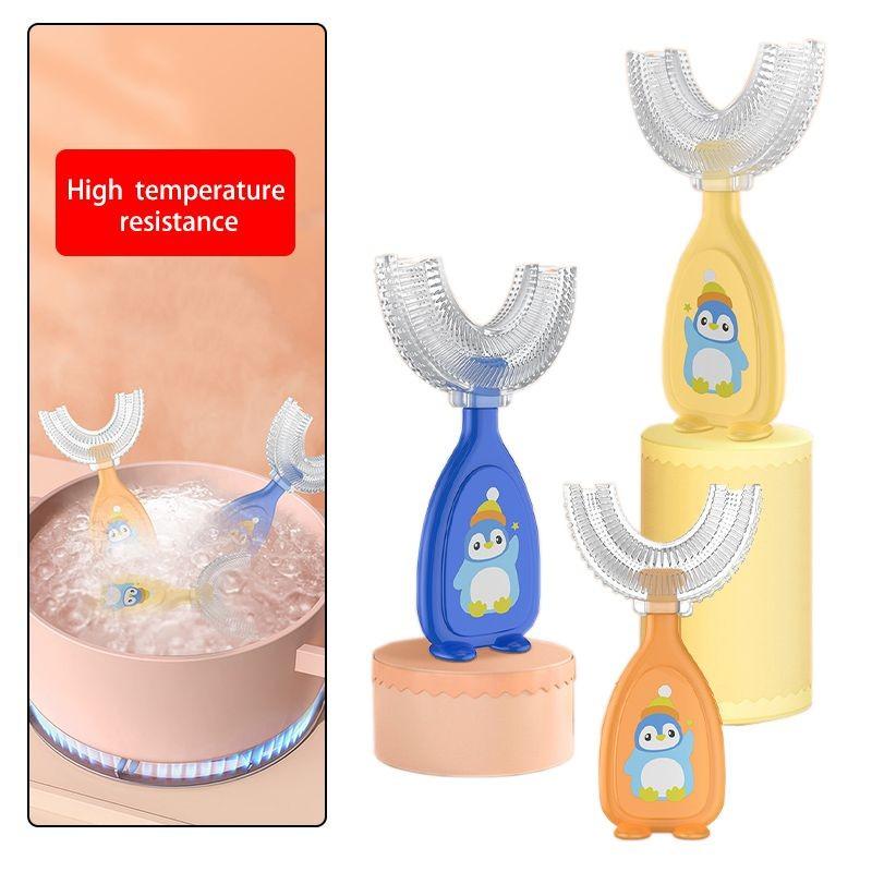 U Children Shaped Silicone Toothbrush Kid Baby Infant Oral Cleaning Manual