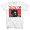Scarface Red Bg White Adult T-Shirt