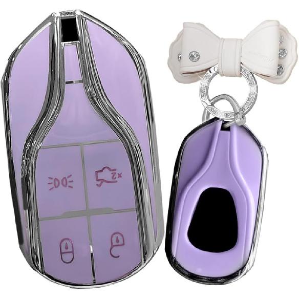 Key Fob Cover Fit For Maserati Quattroporte Ghibli Soft TPU Key Case Keychain Keyshell Accessories 4 button