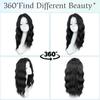 European American Fashion New Wig Black Forehead Lace Mid Split Wool Roll Long Curled Hair