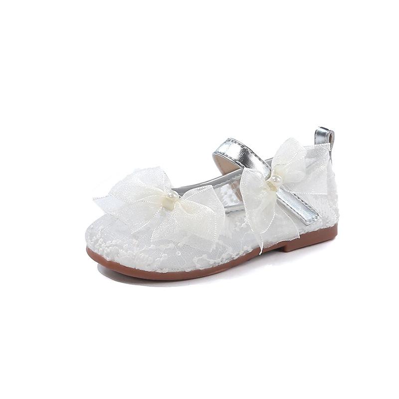 Girls Princess Shoes Sweet Lace Bows Kids Flat Shoes Mesh Breathable 2025 Summer New Children Casual Shoes Soft Sole Trendy