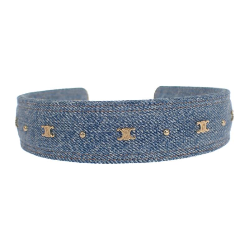 CELINE  460YV2BCO.07GD Hair Accessory Blue Denim Women