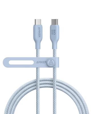 Anker Cable Szaro-niebieski Kompatybilny z Galaxy iPad MacBook USB-C i USB-C (240 W, ekologiczny nylon) 1,8 m Pro/Powietrze Pro/Powietrze