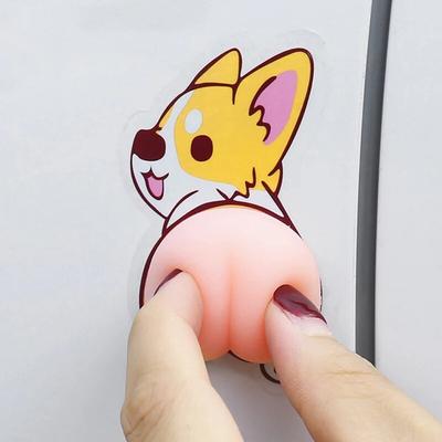 3D Schattige Billen Lichaam Auto Deur Anti-botsing Bescherming Sticker Rubber Achteruitkijkspiegel Bumper Kras Cartoon Ass Decoratiestrip