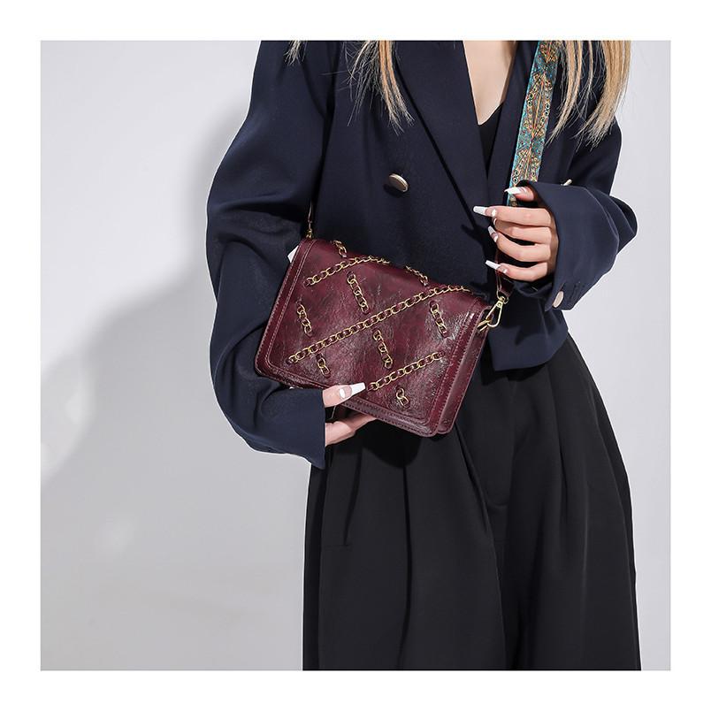 IELGY Simple Fashionable All-Match Bag Korean Version Popular Diamond Chain Shoulder Messenger Bag