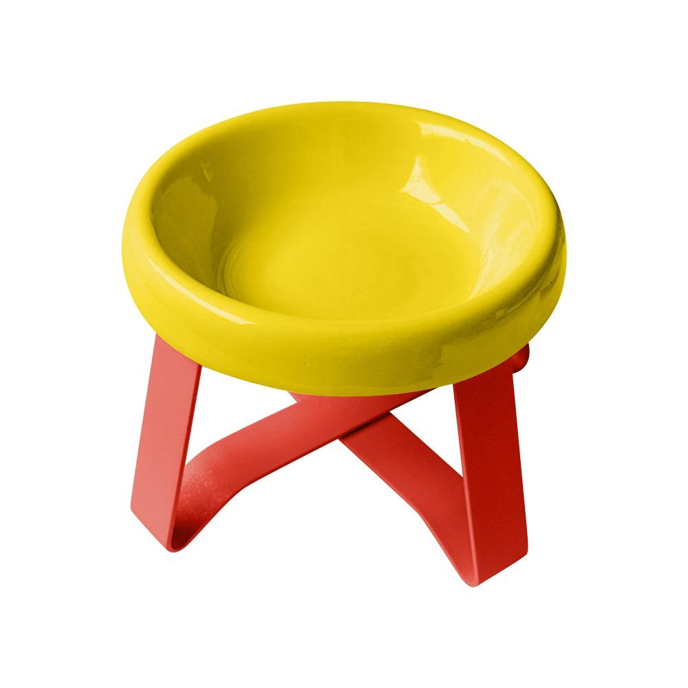 

Модная миска для питомца с защитой позвоночника, на высоких ножках с подставкой, миска для кошки, защита шеи, миска для корма для питомца, товары для питомцев жёлтый