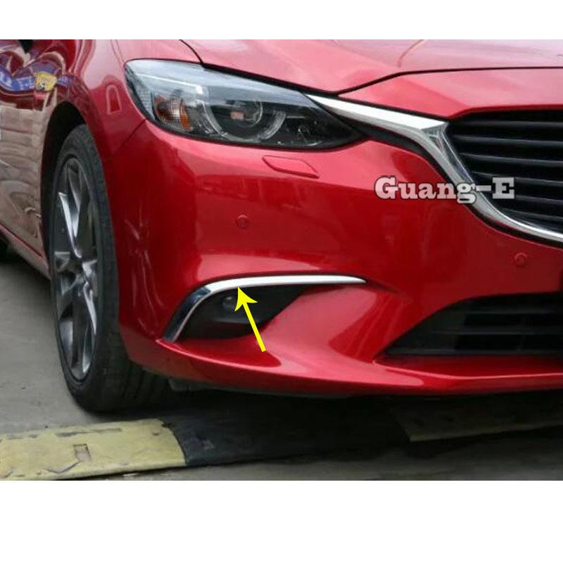 For Mazda6 Mazda 6 Atenza 2014 2015 2016 2017 2018  Body Head Front Fog Eyebrow Trim Light Lamp Frame Stick ABS Chrome Cover