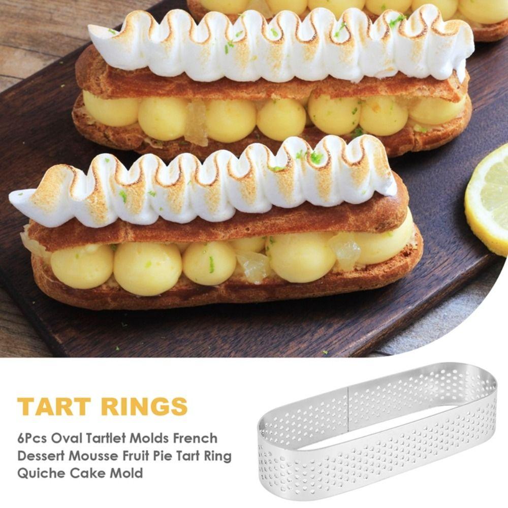 3Pcs Heat-Resistant French Perforated Tart Ring Mold Oval Tartlet Molds  Fruit Pie