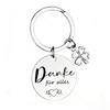 German Stainless Steel Keychain Inspirational Blessing for Colleagues Friends Four Leaf Clover Pendant Gift Keychain for Backpack Bag Pendant
