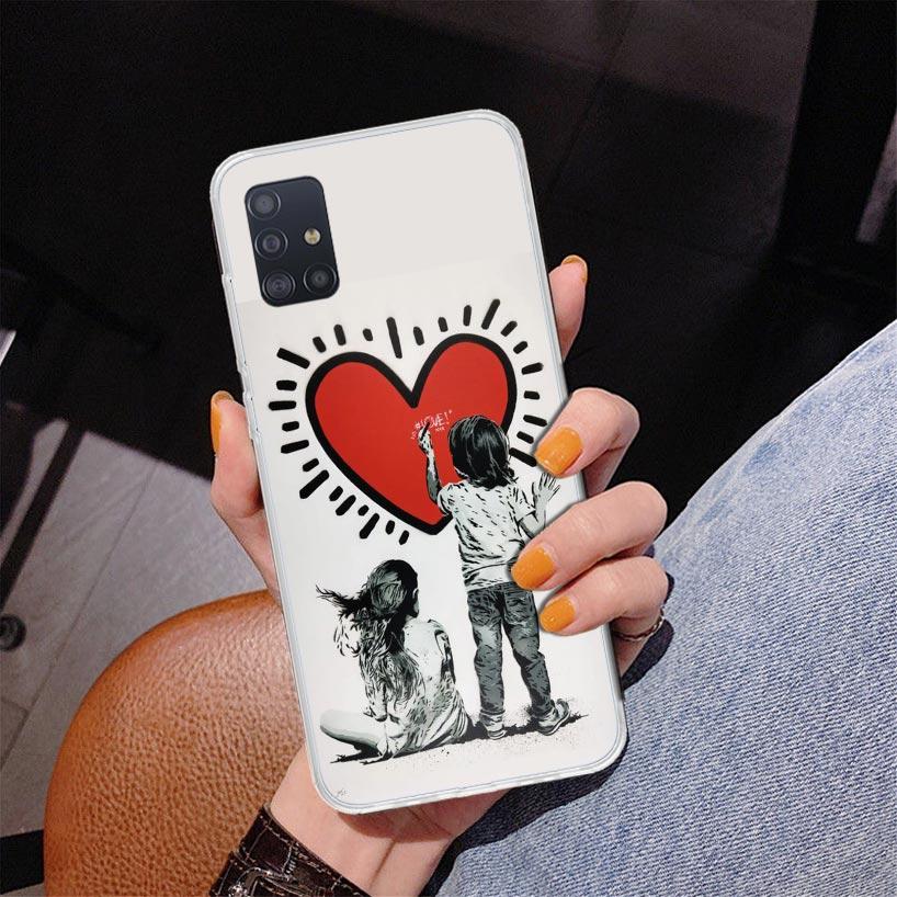 Street Art Banksy Graffiti Phone Case For Samsung Galaxy A52 A32 A22 A12 A51 A31 A50S A30S A20S A10S Note 20 Ultra 10 Plus S10 A