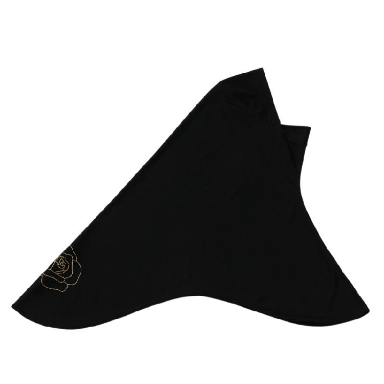 

Women Muslims Head Scarf Rose Patterned Ethnic Hijab Quick Wear Comfortable Headpiece Shawl for Islamic Female Daily Wear 80x72cm чёрный