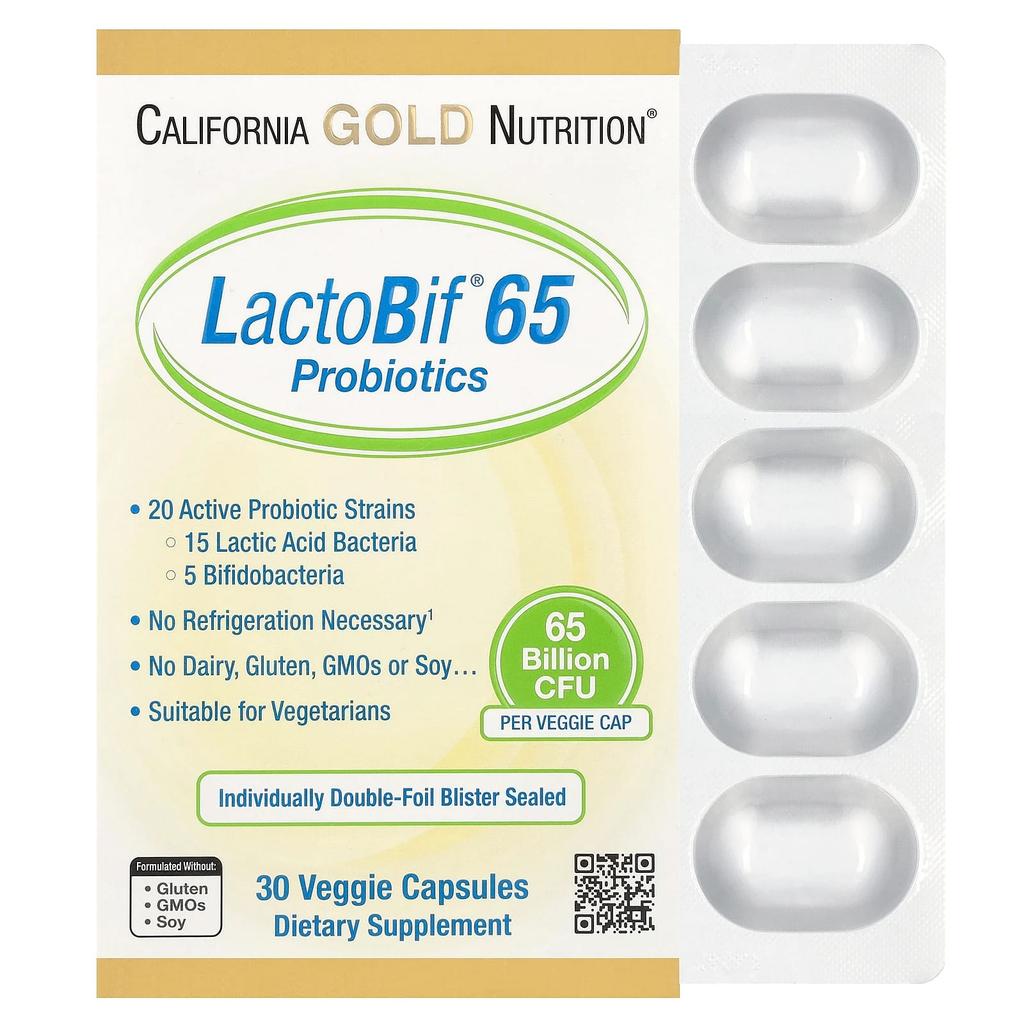 Lactobif® 65 Probiotic, 65 Billion CFU, 30 Veggie Capsules