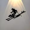 Vintage Skier Metal Wall Art Iron Sculpture Indoor Outdoor Decor Holiday Sports Gift