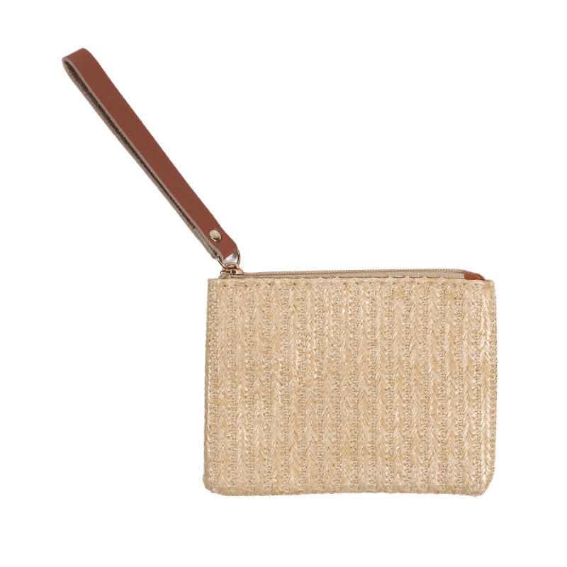 New Fashionable Women's Vertical Pattern PP Material Coin Purse  Mini Solid Color Handheld Coin Purse Travel Portable Card Bags