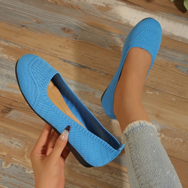 Wish Large Size Round Head Flat Bottom Lazy Single Shoes Women's Flying Weaving Breathable Flat Heel Shallow Mouth Work Shoes Ebay