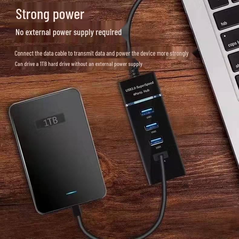 Universal USB 3.0 One-to-Four Hub for Desktop & Laptop Expansion