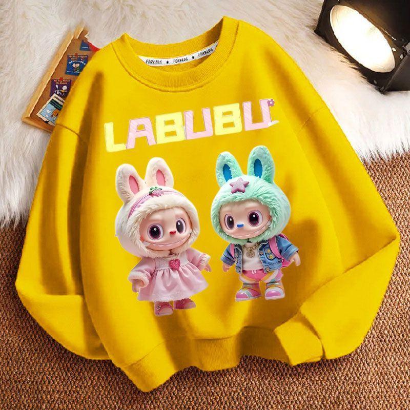 Children's Cute Hoodies for Spring, Autumn and Winter, Fashionable Round-neck Thickened Long-sleeved Loose Hoodies for Boys and Girls