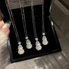 Stainless Steel Zircon Chain Hoist Pendant Necklace New Chinese Niche Versatile Clavicle Chain Light Luxury Advanced Sense Necklace
