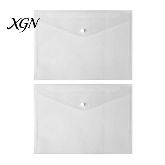 Translucent Document Case 2PCS A4 Size Folders with Snap Closure, Waterproof Thickened PVC Durable Paper Protector File Organizer, Lightweight Storage