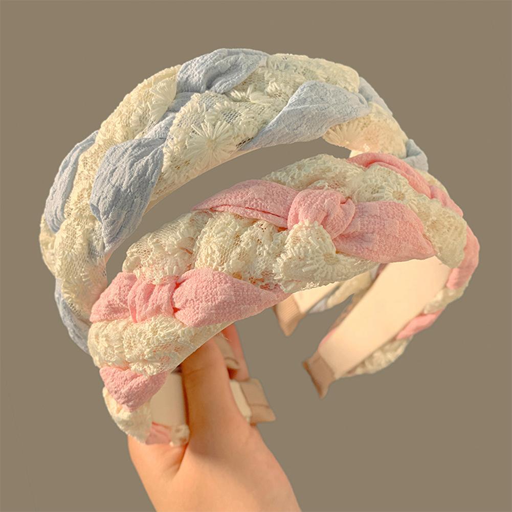 5pcs/set Lace Twist Braided Headband Versatile Temperamental Hair Hoop Hair Band Headwear Hair Accessories for Women