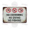 DORA Tin Sign Hunting Fishing Warning Metal Sign Shooting Range Caution Plaque No Duck Shooting Private Property Animal Wildlife Protection