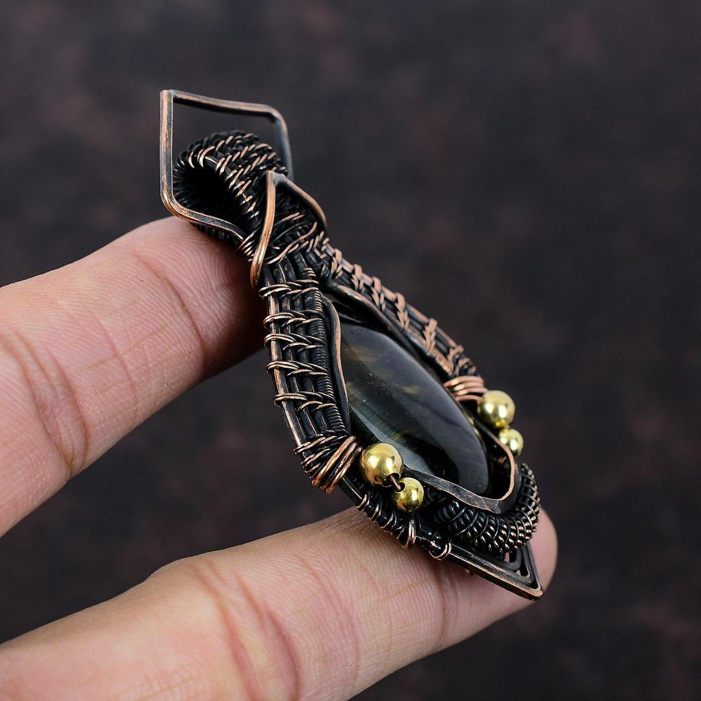 Nellite Pendant Copper Wire Wrapped Jewelry Handmade Pendant Copper Pendant Nellite Gemstone Jewelry Wire Wrap Pendant Gift For Anniversary