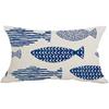 Ink Painting Watercolor Blue Fish Summer Gift Decorative Lumbar Pillowcase Throw Pillow Cover Case Chair Sofa Bed Home Decoration Cotton Linen