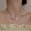 Barock-Sonderform Weißperlenkette Damen Neue beliebte Nischen-Muschelperlen-Schlüsselbein-Kette Damen