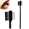 1ks ocelový štětec na prodlužování řas na obočí s dvojitým hřebenem a kovovým hřebenem na make-up