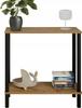 Loft Console Table with Shelf 80x30x80 Cm Metal Black for Hallway
