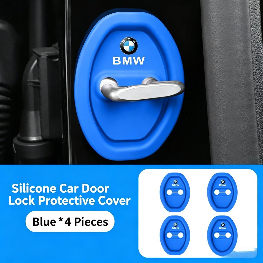 JYPK6 Silicone Car Door Lock Cover Protector Car Sticker for BMW Anti-rust Mute Switch Lock Sleeve Auto Door Protection Decor Interior
