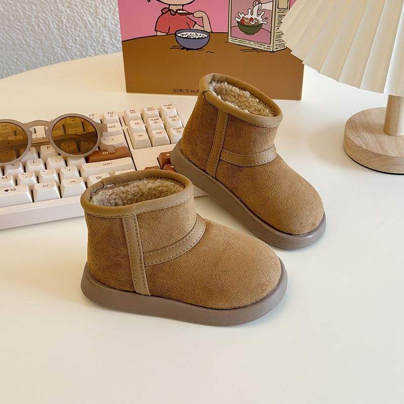 Girls Snow Boots 2025 Winter New Children's Velvet Warm Boys Cotton Boots Baby Soft Sole Non-slip Large Cotton Shoes