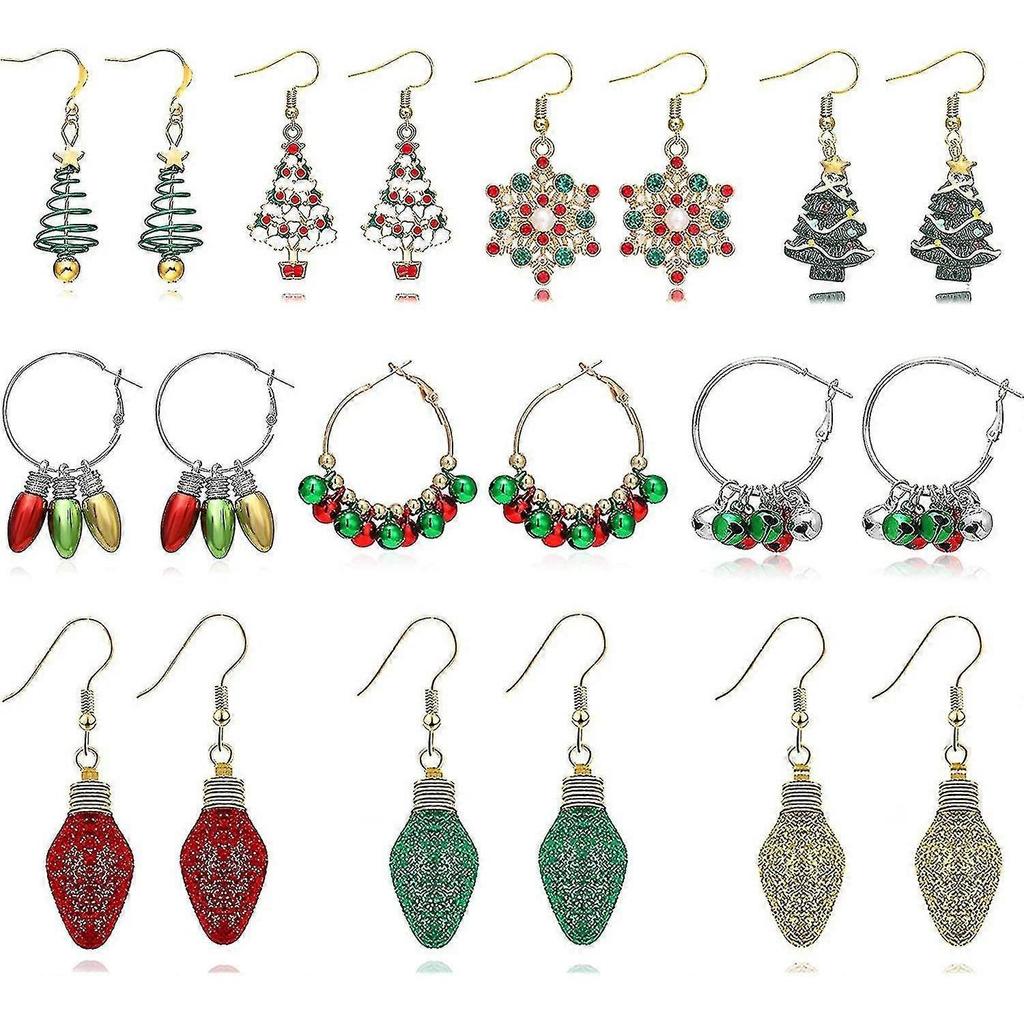 Christmas Earrings For Women Holiday Earrings For Girls Bow Tree Snowflake Earrings