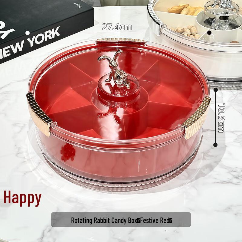 ZISIZ Drehbarer geteilter Snack- und Obstteller