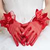 Seethrough Bowknot Mesh Gloves for Evening Party Short Gloves Bridal Gloves Wedding Accessory Handwear for Special Event