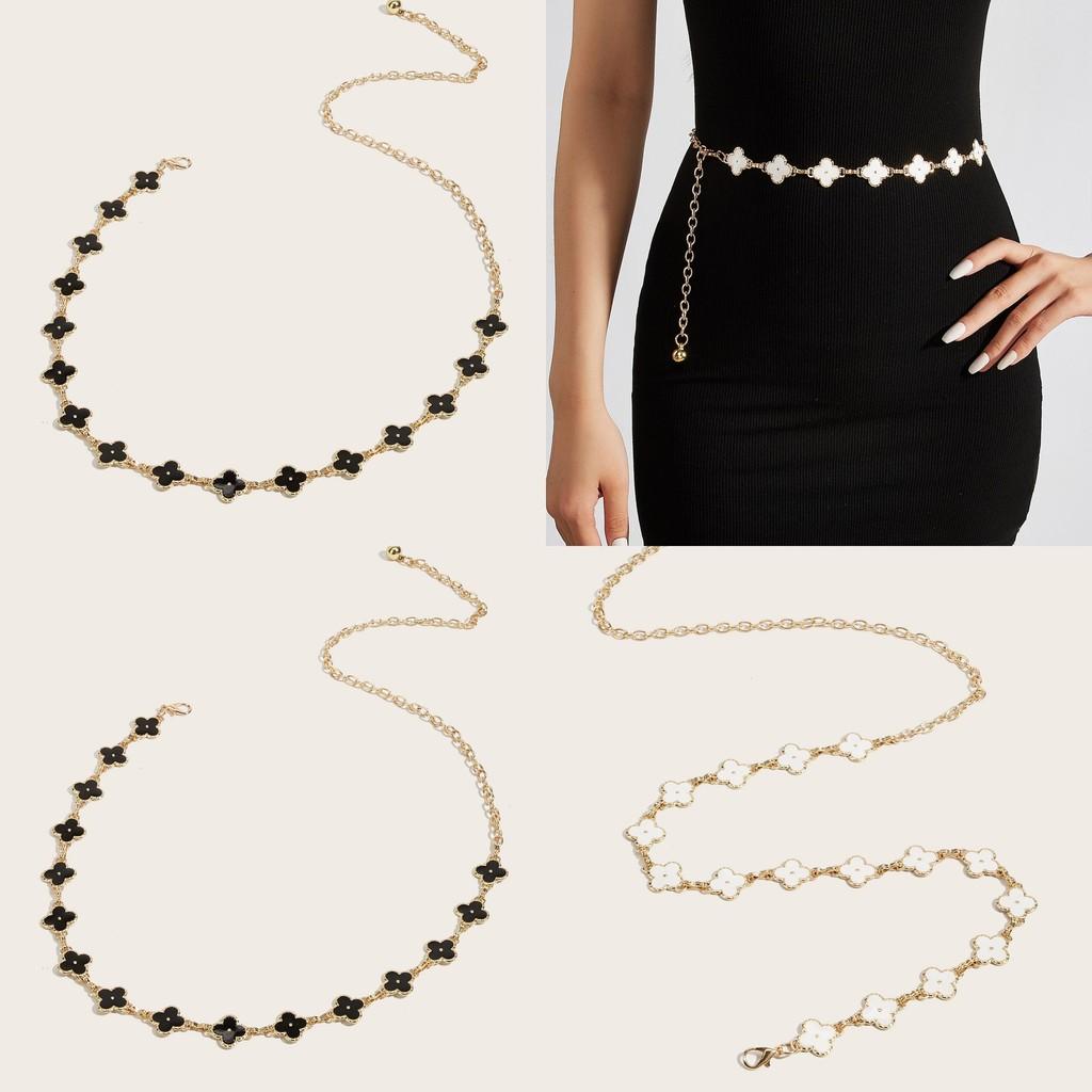 Fashion Metal Waist Chain With Four Leaf Clover Shape And Detailing Daily For