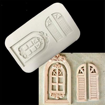 Door Window Shape Cake Fondant Mold Candy Chocolate Silicone Molds Biscuits Embossed Mould DIY Cake