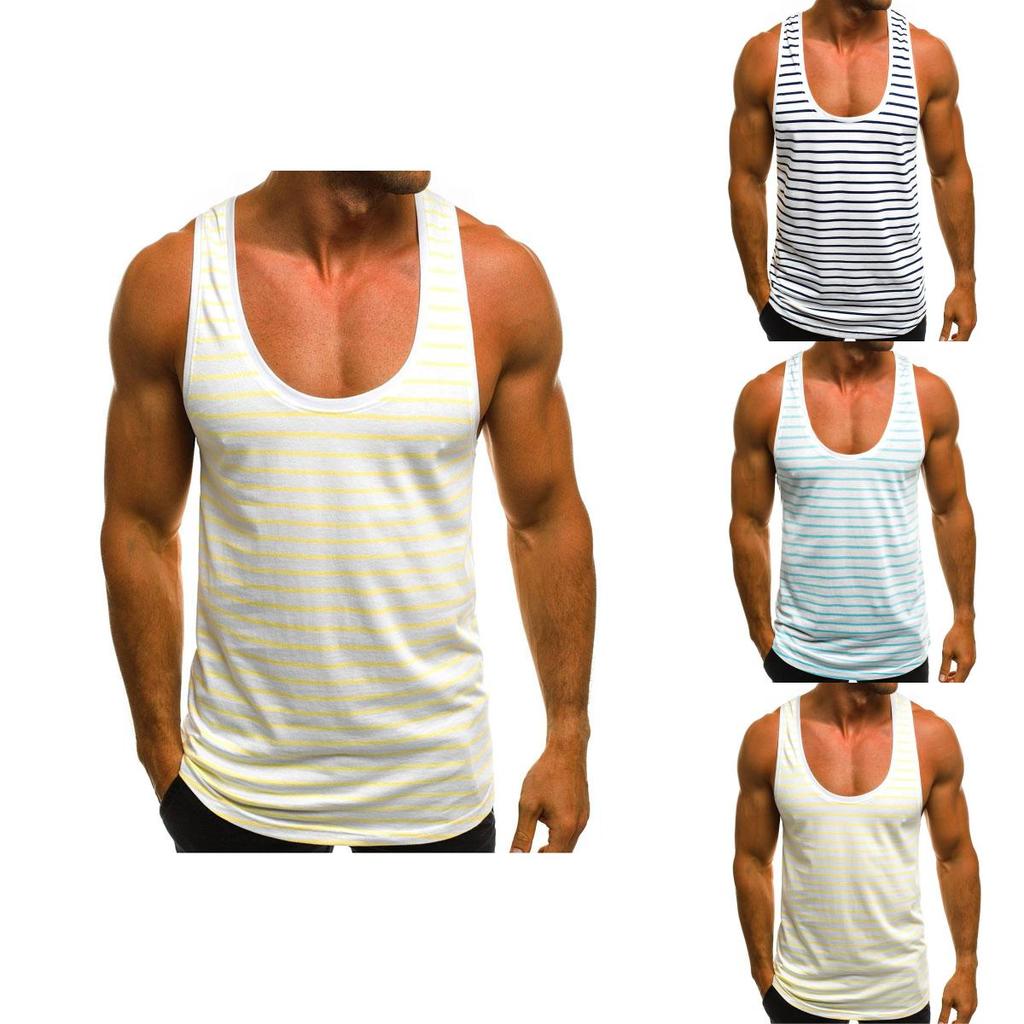 Premium Quality Men's Stripe Sleeveless Vest For Summer Beach Training And Gym