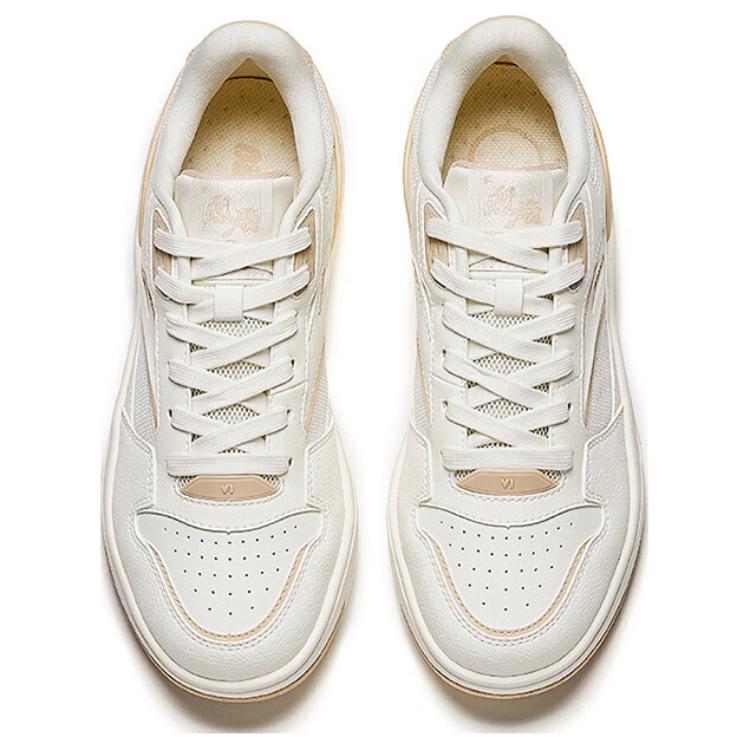 Anta Flame 1.0 Versatile Comfortable Non-Slip Durable Low-Top Skate Shoes Women Sneakers White Beige 122528091-3
