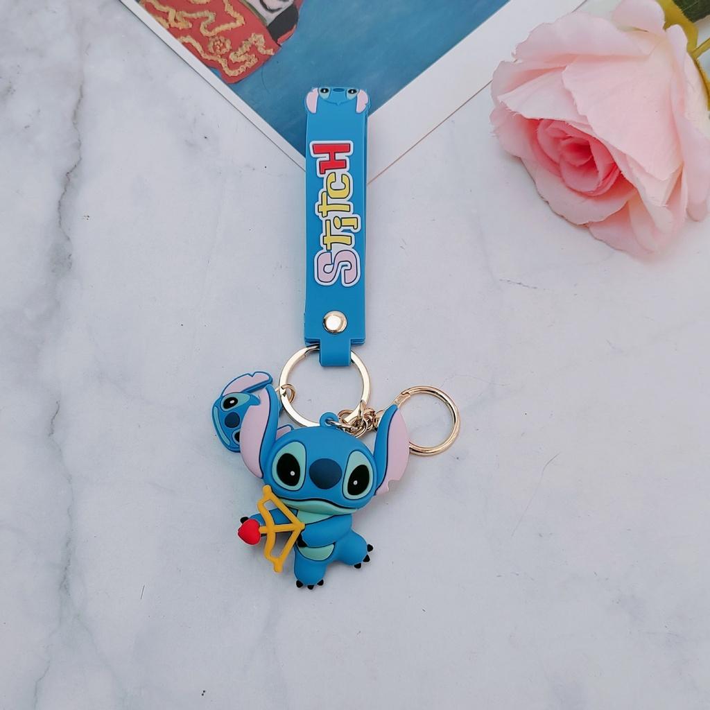 Cute Lilo Stitch Cupid Figure Toy Keychain Perfect Xmas Gift