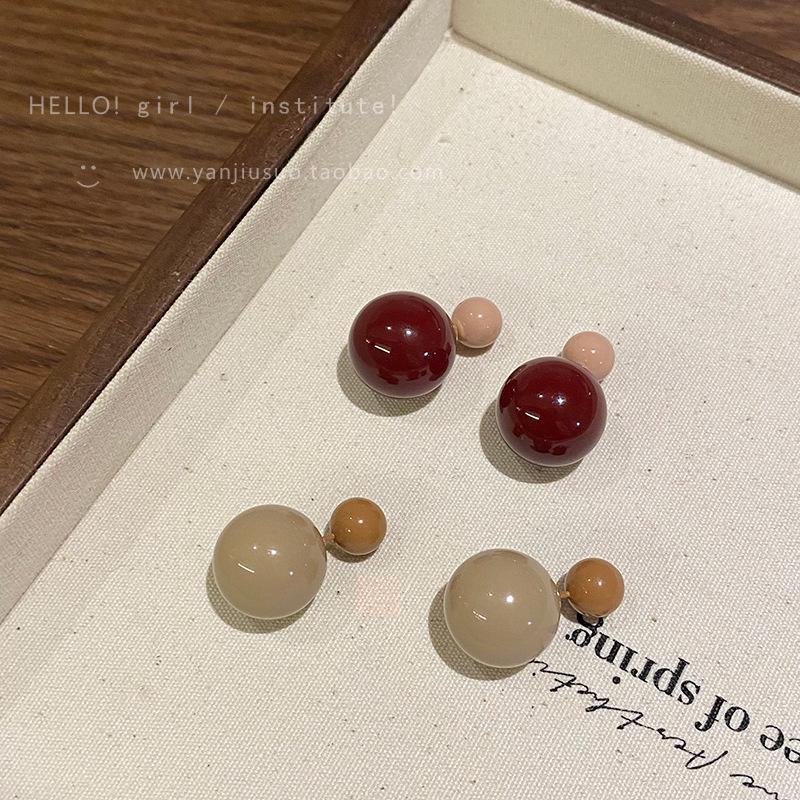 Damen High-End Zweifarbige Kugelohrringe: Vielseitig und stilvoll für Herbst & Winter