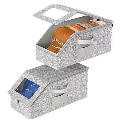 Foldable Zipper Baseball Cap Storage Box Large Capacity Non-Woven Dustproof Storage Box Hat Storage Box