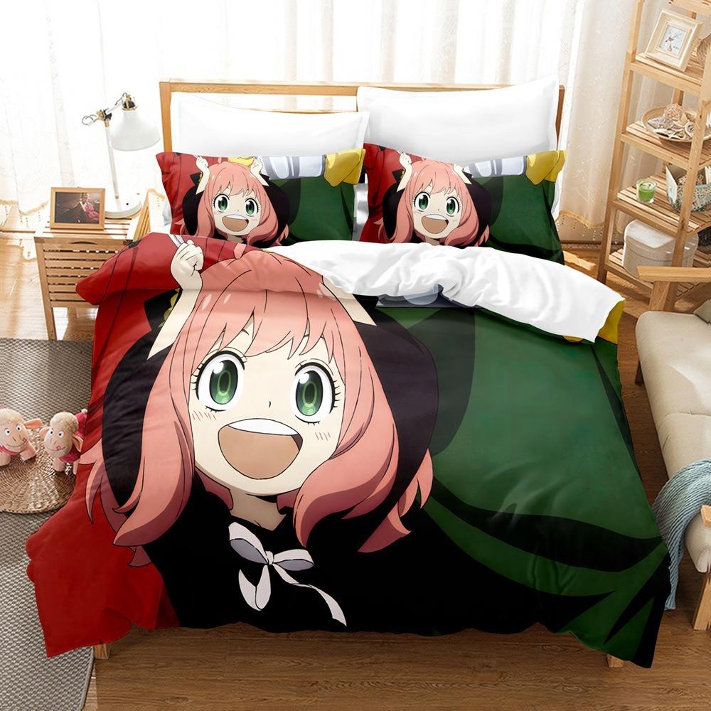 Animation Anya Duvet Cover pillowcase Bedding Bedroom Decoration Children Gift adult Single Double bed Large SizeZip Duvet Cover