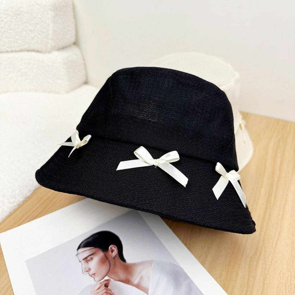 UV Protection Sun Hat Wide Brim Bow Bucket Cap Fashion Hiking Fisherman Hat Camping