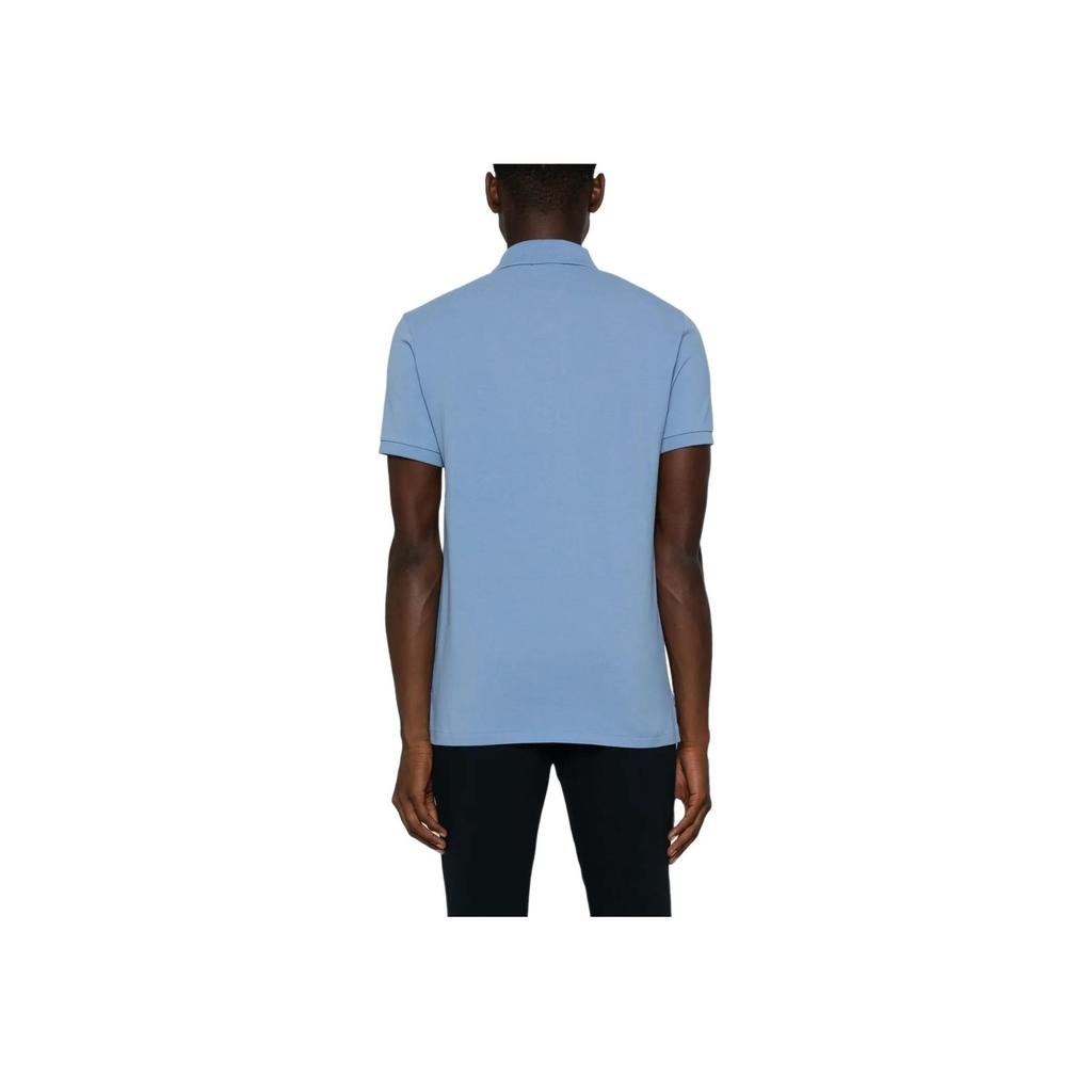 Polo Ralph Lauren Solid Color Logo Embroidered Straight Fit Short Sleeve Polo Shirt Men tops Light-Blue 710534735-439